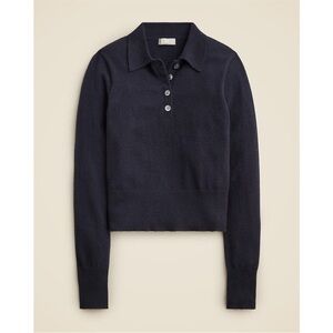 J. Crew Cashmere Navy Polo Long Sleeve
